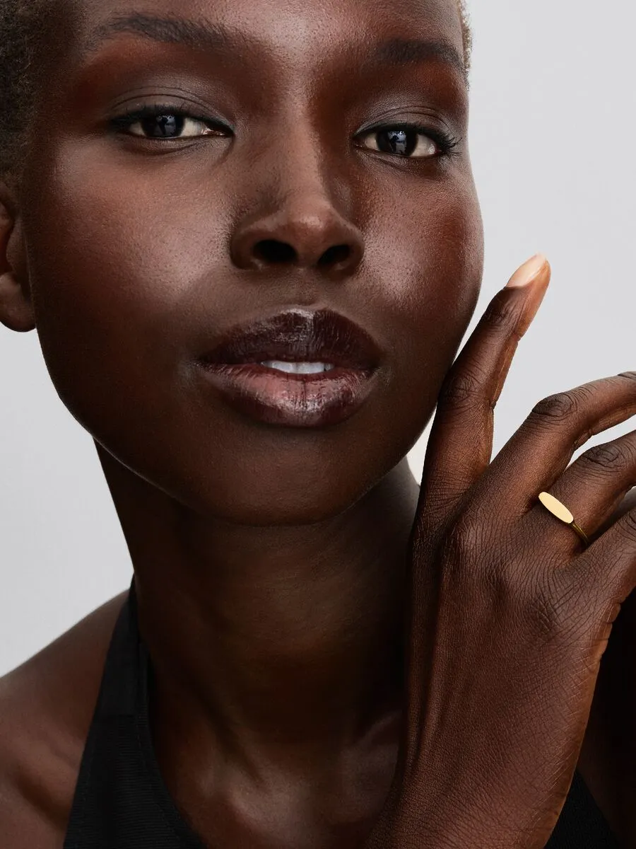 Engravable 14k gold-plated ring / 163986C00-54