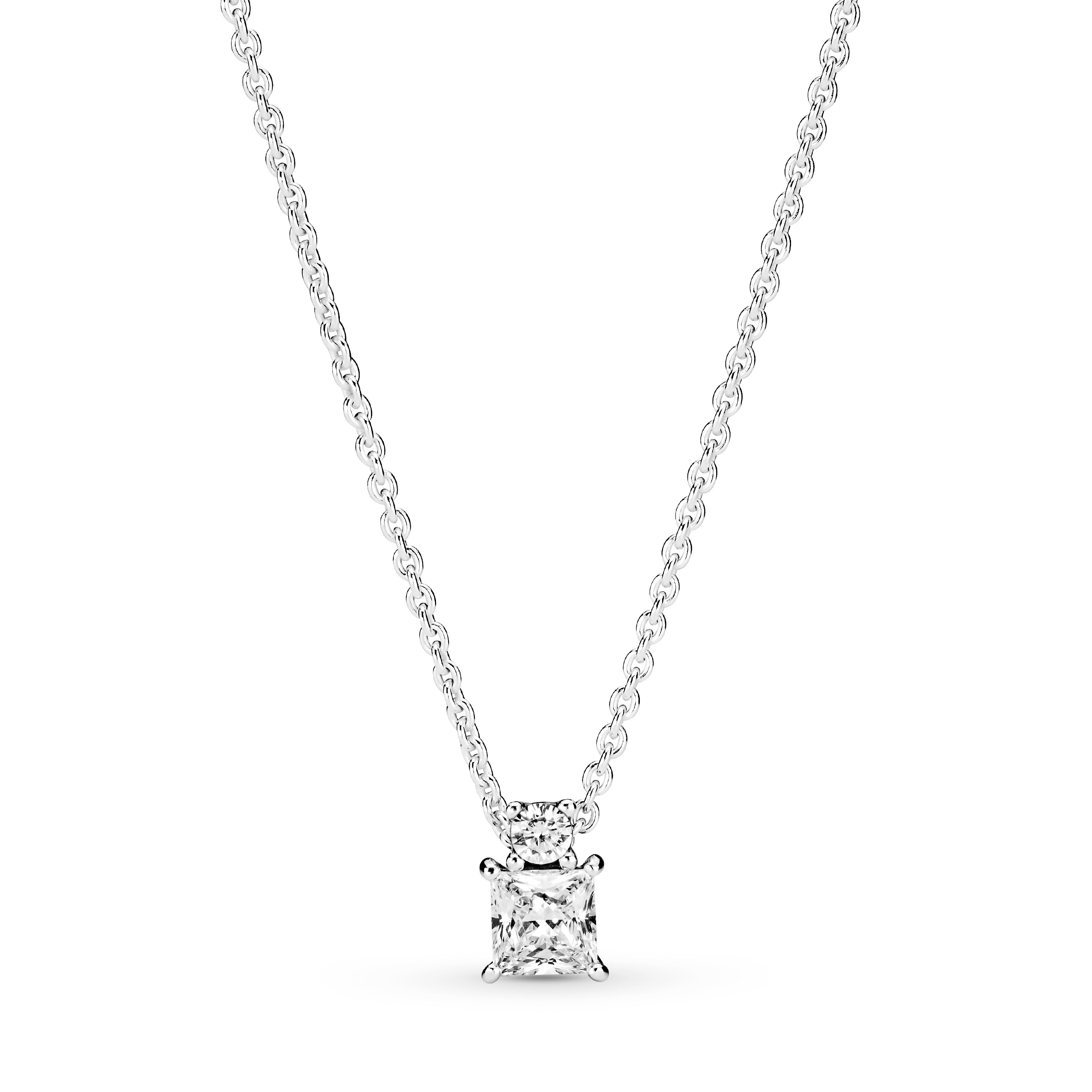 Sterling silver collier with clear cubic zirconia /390048C01-45