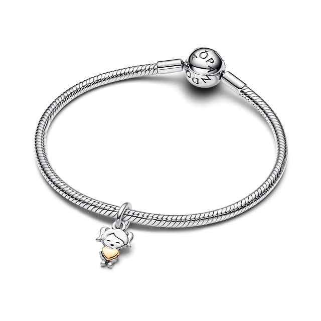 Girl sterling silver and 14k gold-plated dangle/ 763601C00