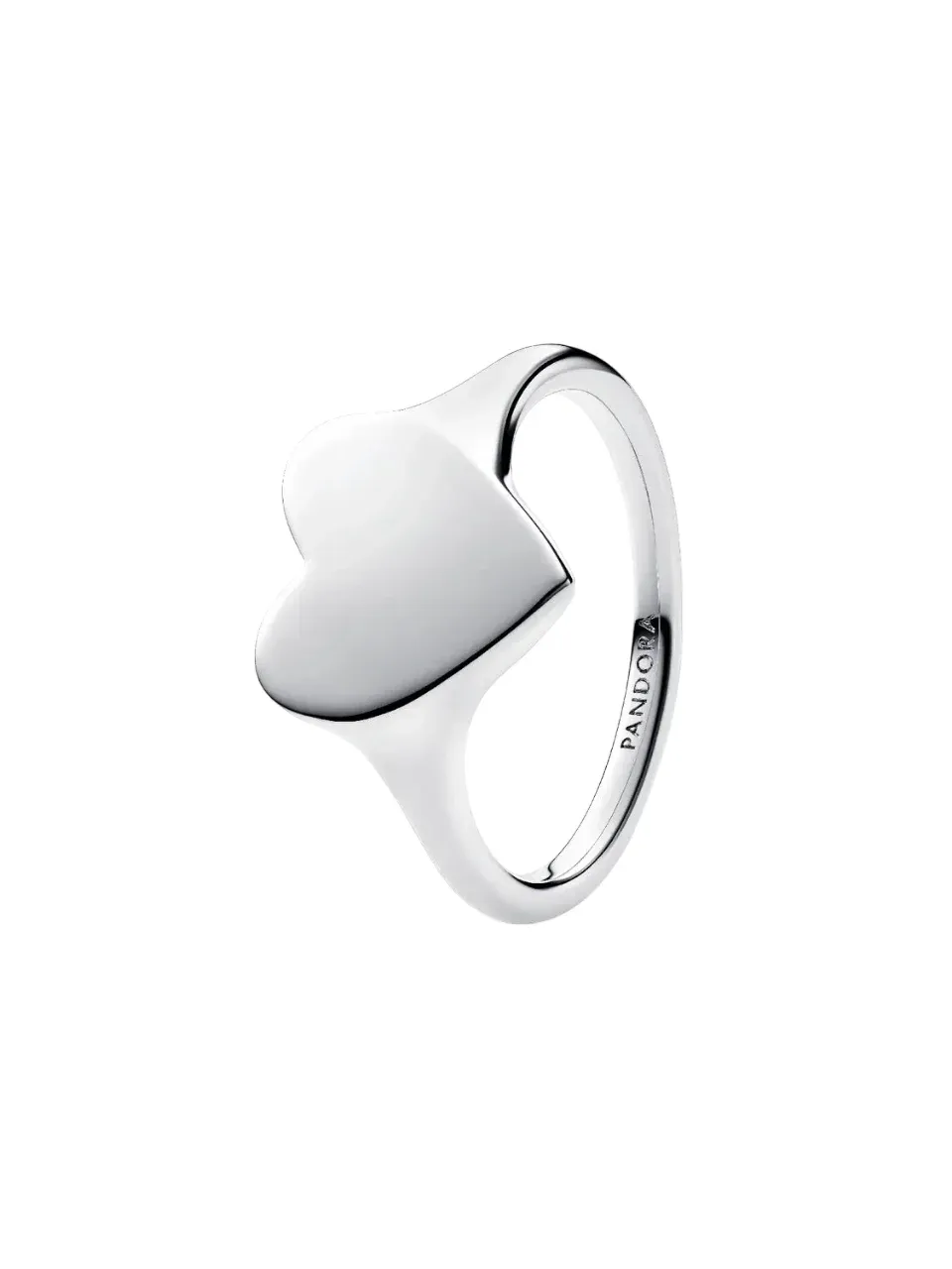 Engravable heart sterling silver ring