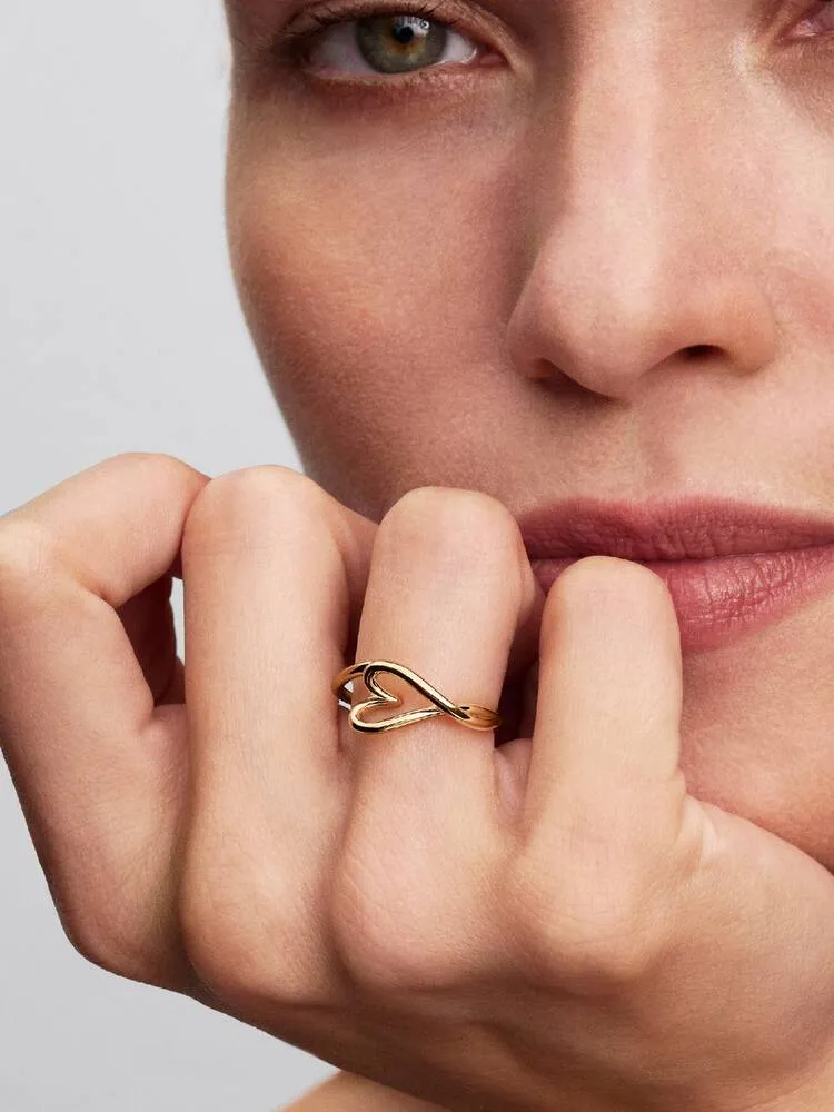 Heart 14k gold-plated ring
