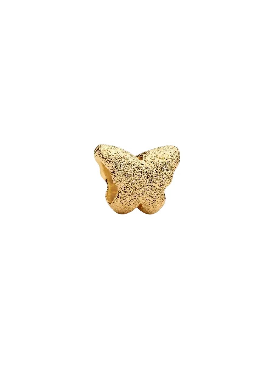 Textured butterfly 14k gold-plated mini charm