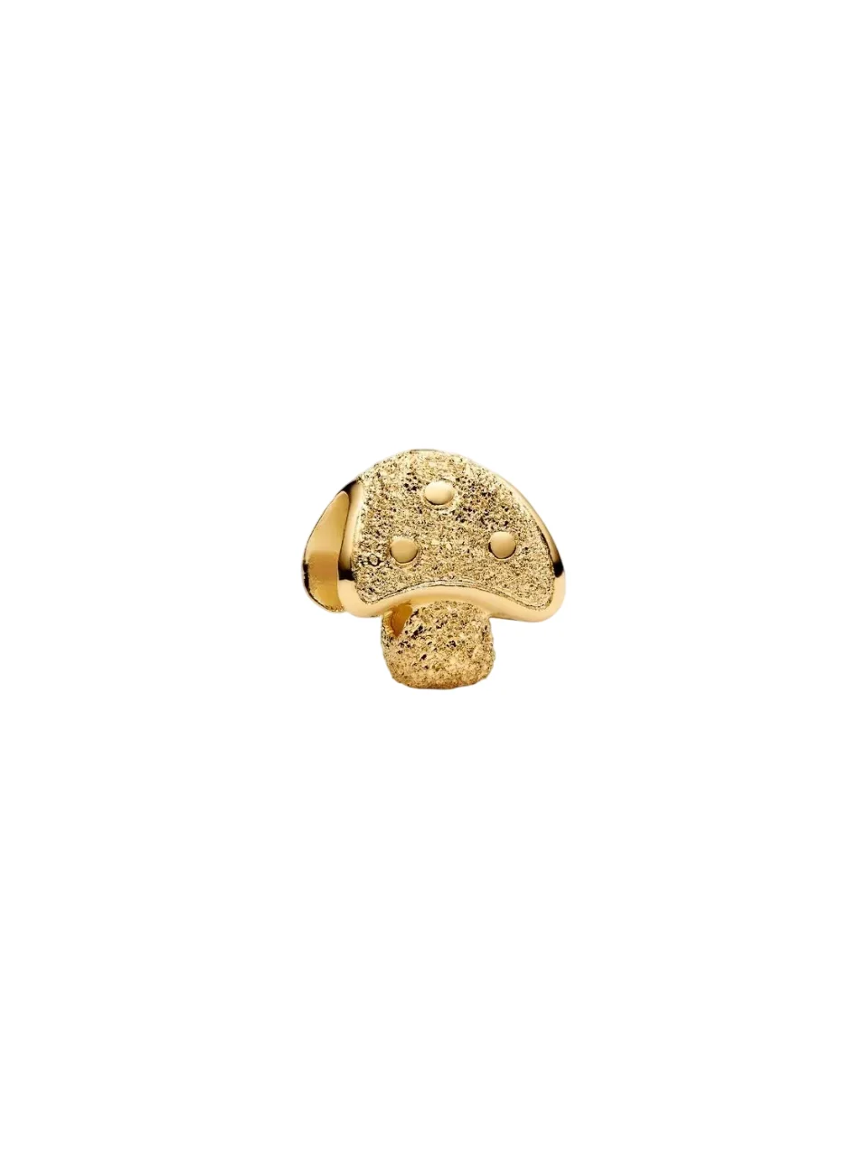 Textured mushroom 14k gold-plated mini charm