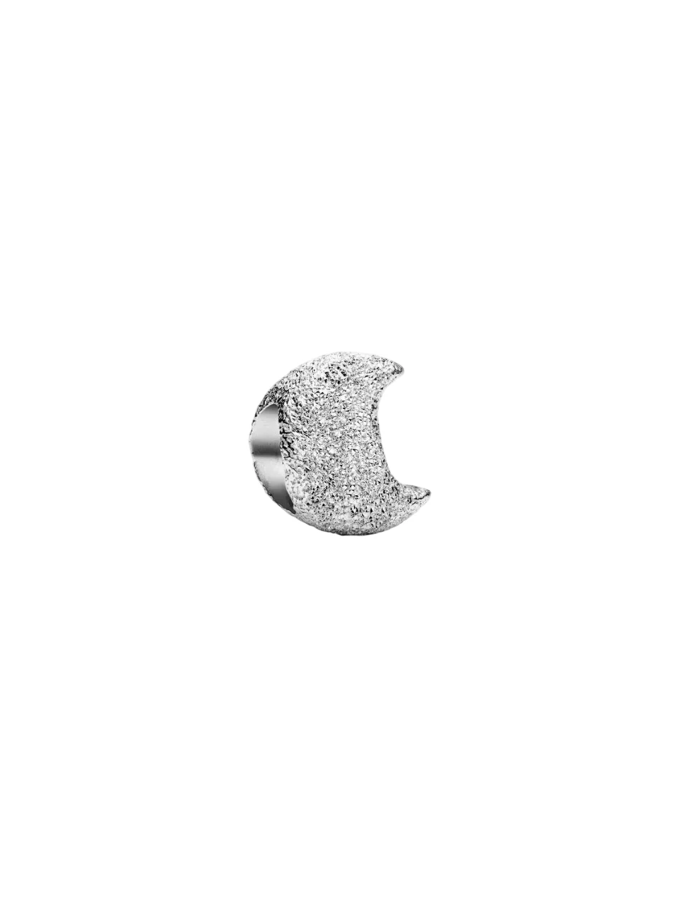 Textured moon sterling silver mini charm