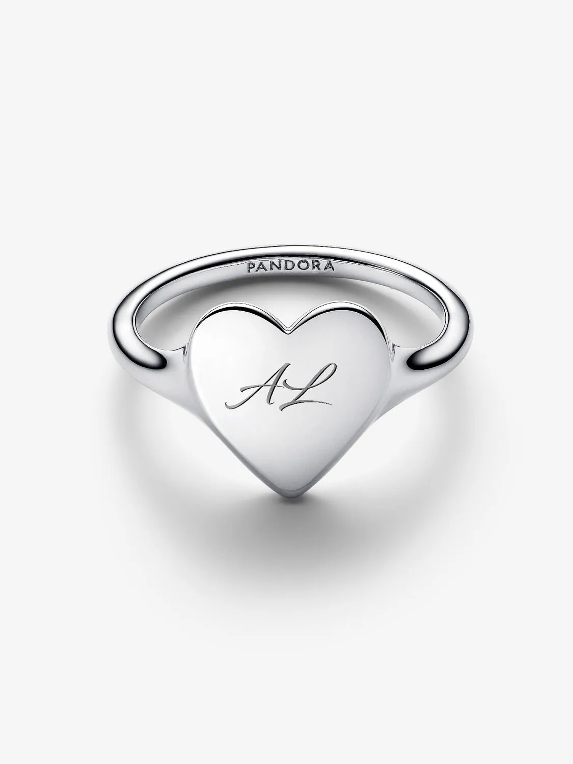 Engravable heart sterling silver ring / 193988C00-50