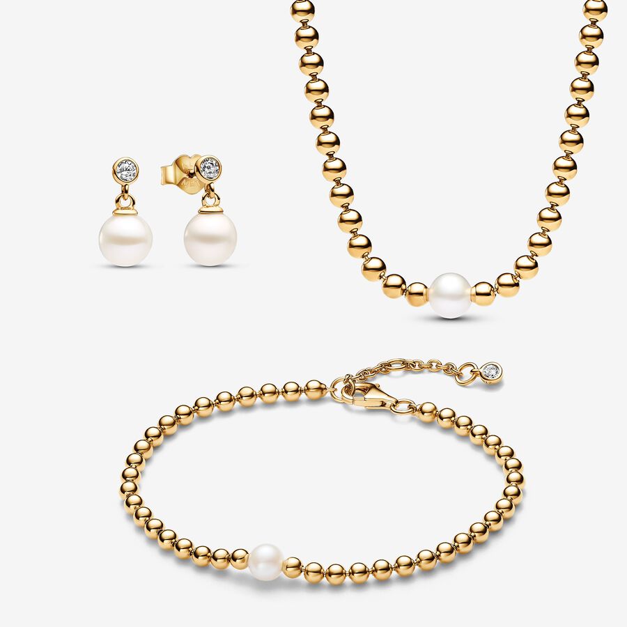 Treated Freshwater Cultured Pearl & Beads Jewelry Gift Set #7