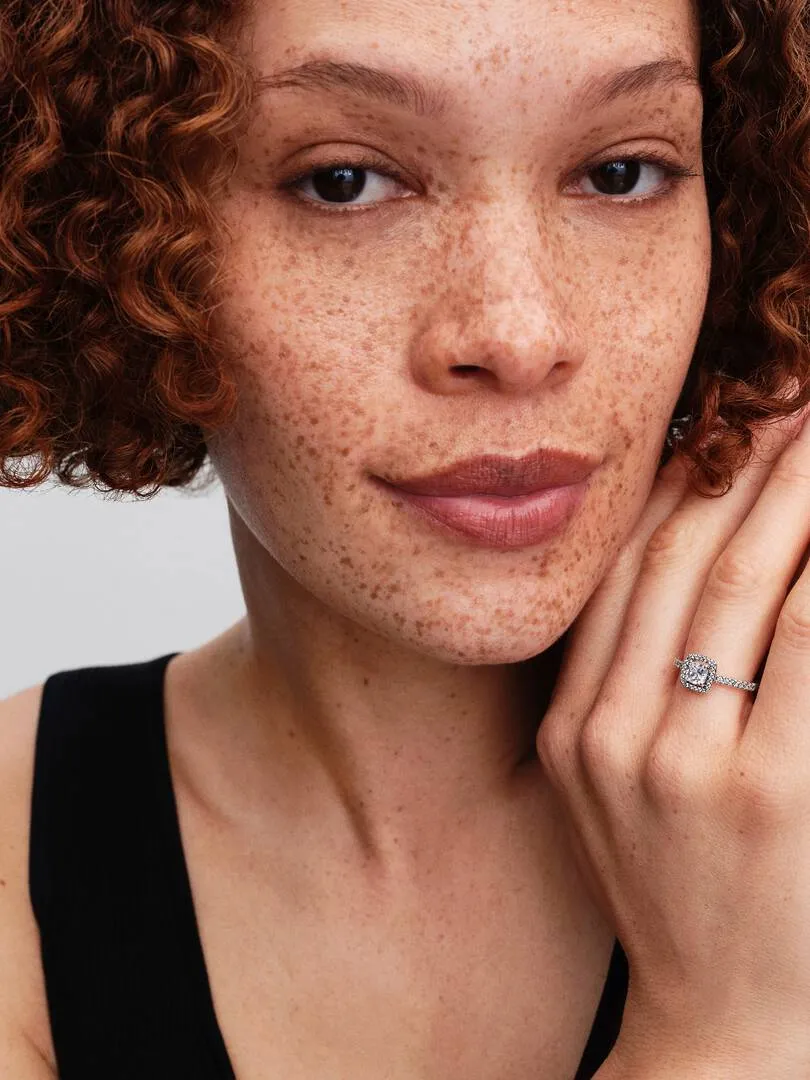 Sterling silver ring with clear cubic zirconia/193555C02-58