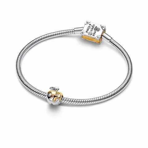 Disney Snow White apple sterling silver and 14k gold-plated charm with 0.012 ct TW G-I VS+ round brilliant very good cut lab-grown diamond / 764384C01