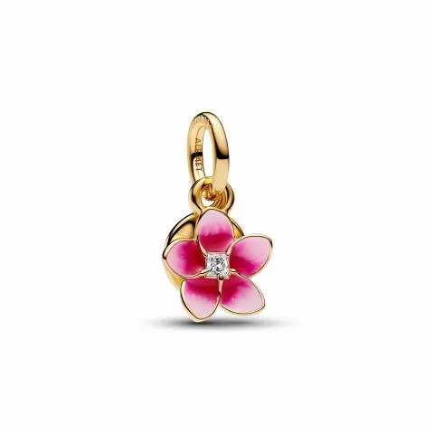 Disney Moana pink plumeria 14k gold-plated double 