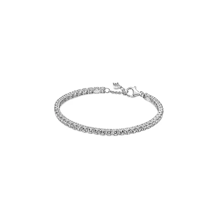 Sterling silver bracelet with clear cubic zirconia