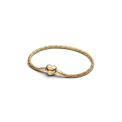 Faceted snake chain 14k gold-plated bracelet with 