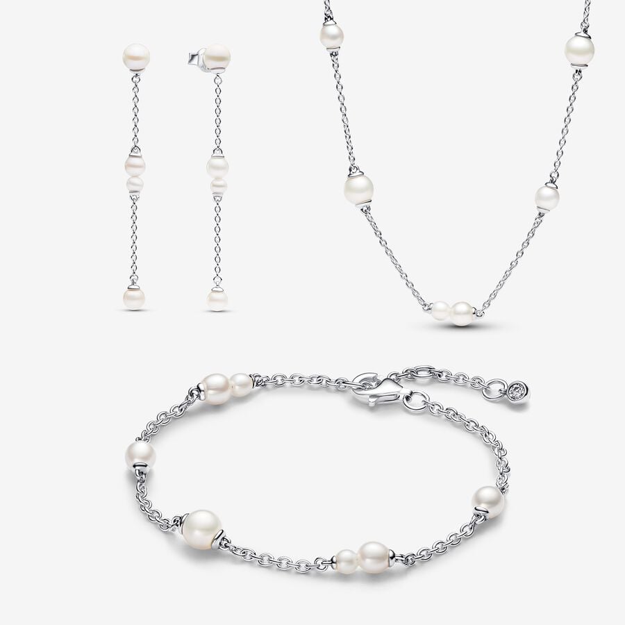 Freshwater Cultured Pearl Station Jewelry Set