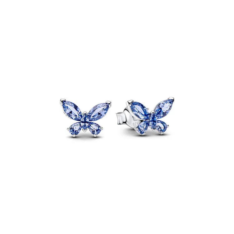 Butterfly sterling silver stud earrings with cornf