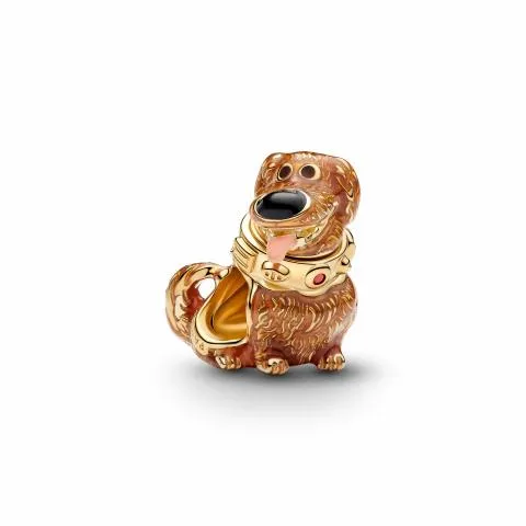 Disney Dug 14k gold-plated charm with salsa red cr