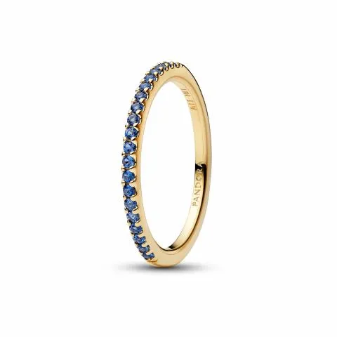 14k gold-plated ring with skylight blue crystal