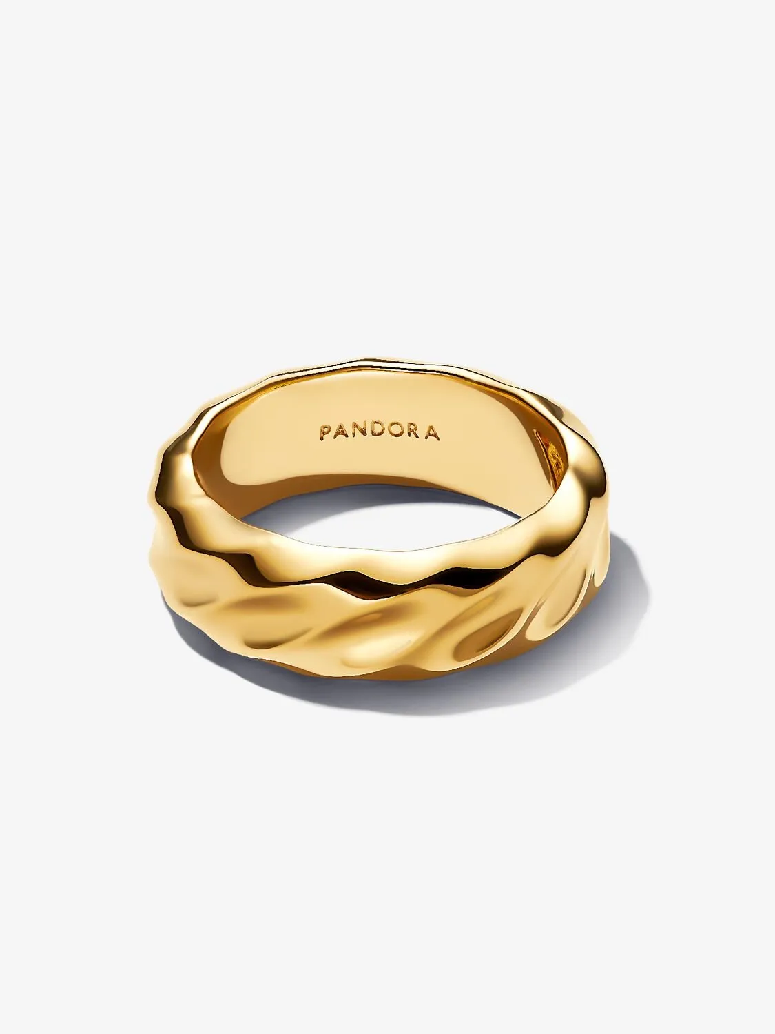 Rippled 14k gold-plated ring/ 163886C00-50
