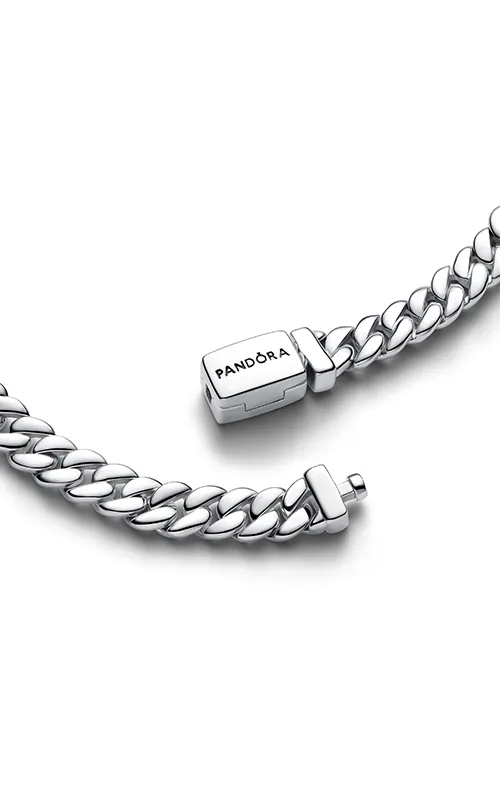 Cuban chain sterling silver bracelet/ 594367C00-20