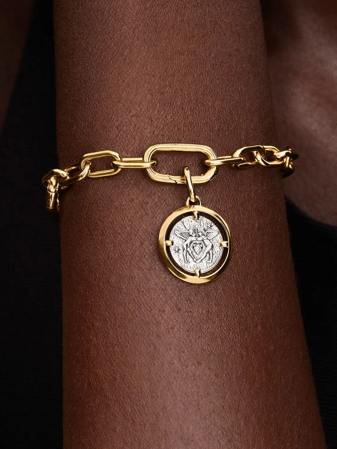Cupids sterling silver and 14k gold-plated medalli