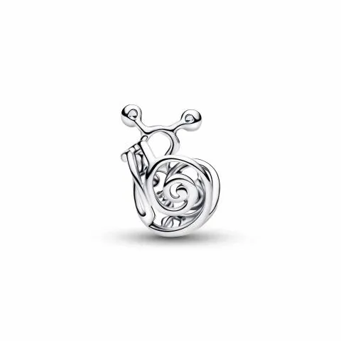 Snail sterling silver charm with light green crystal and clear cubic zirconia / 794557C01