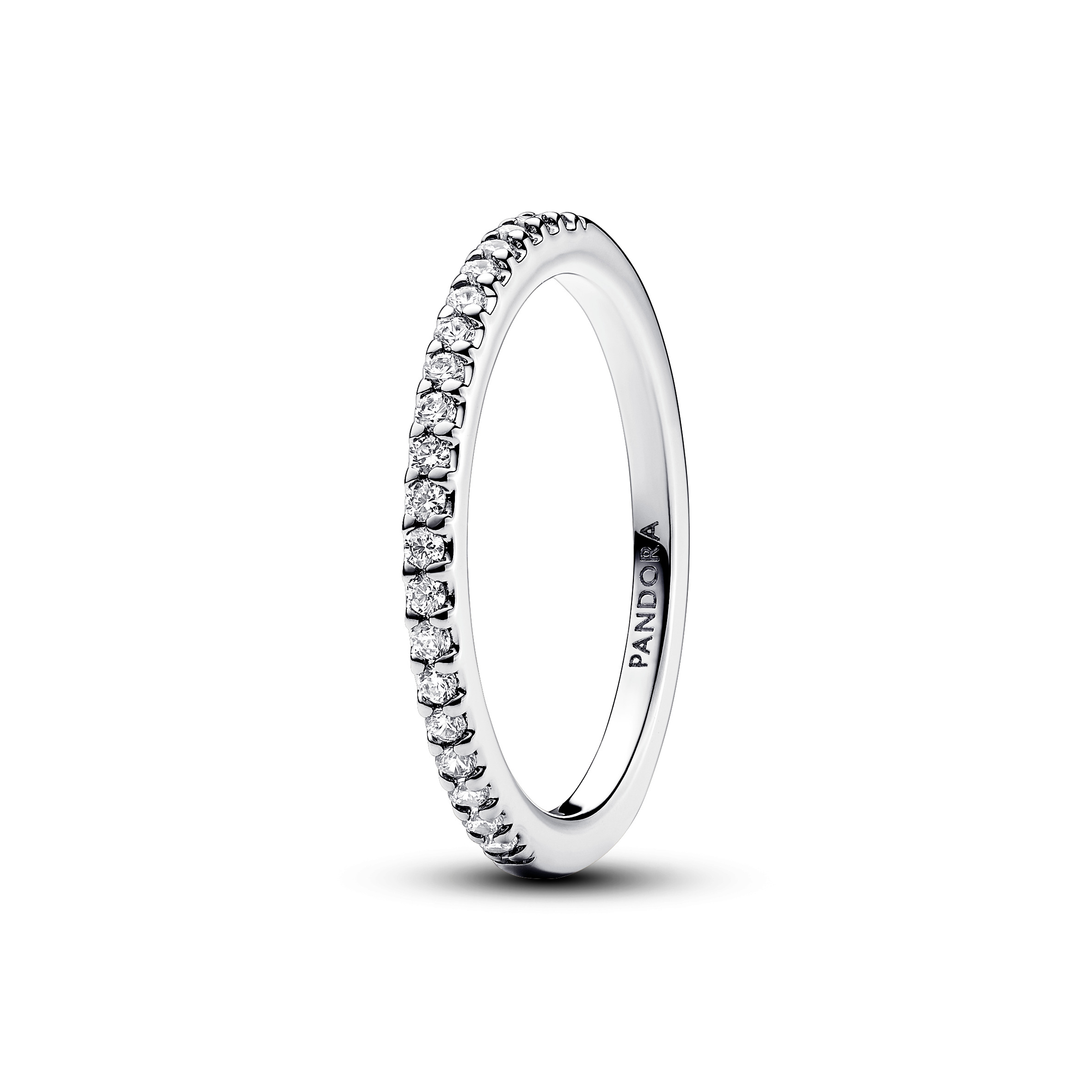 Sterling silver ring with clear cubic zirconia
