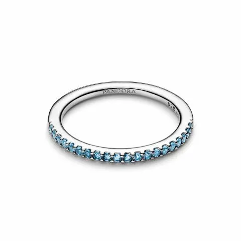 Sterling silver ring with aquarius blue crystal/ 192999C03-52