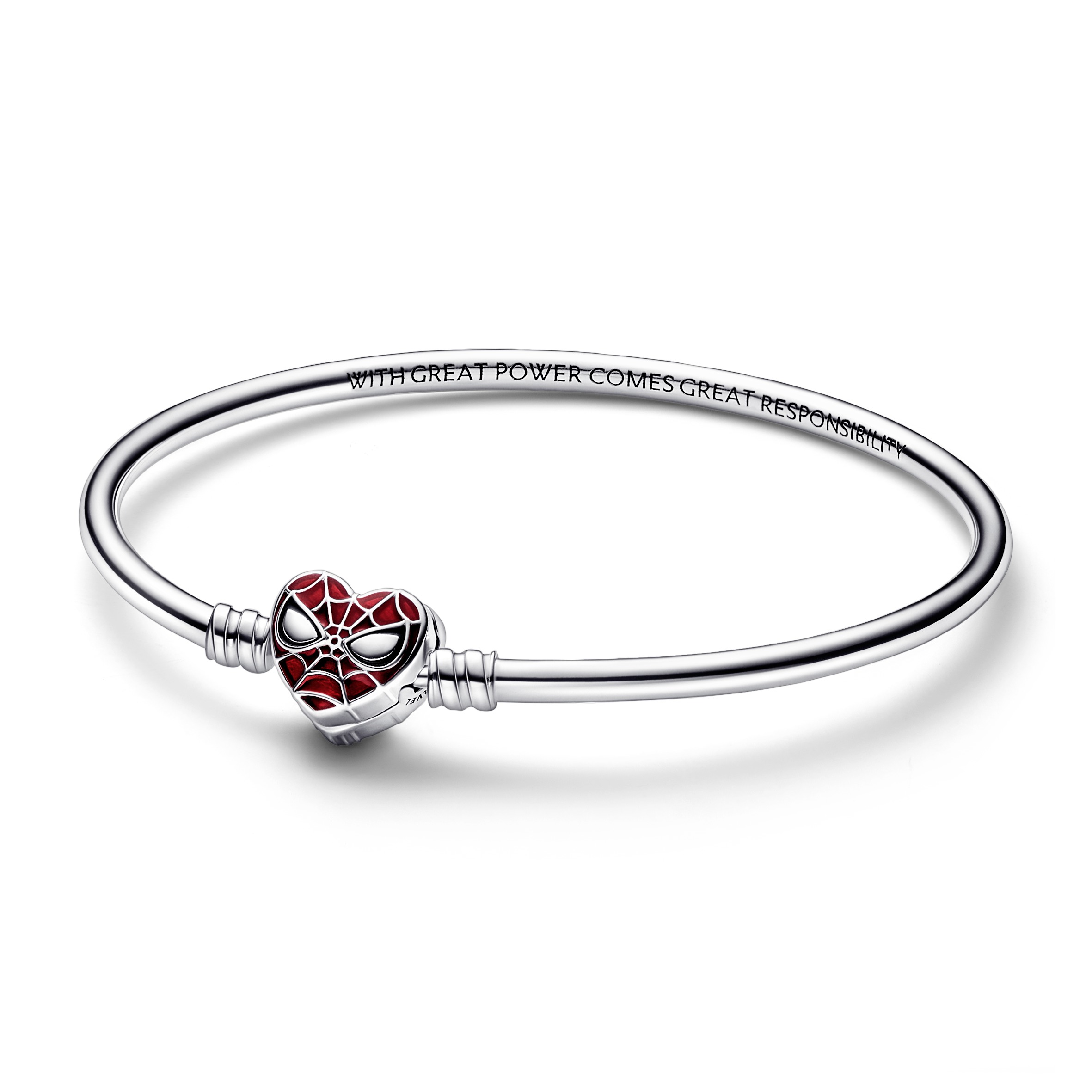 Marvel Spider-Man sterling silver bangle with blac
