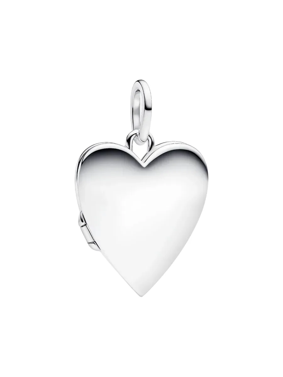 Engravable openable heart sterling silver pendant 