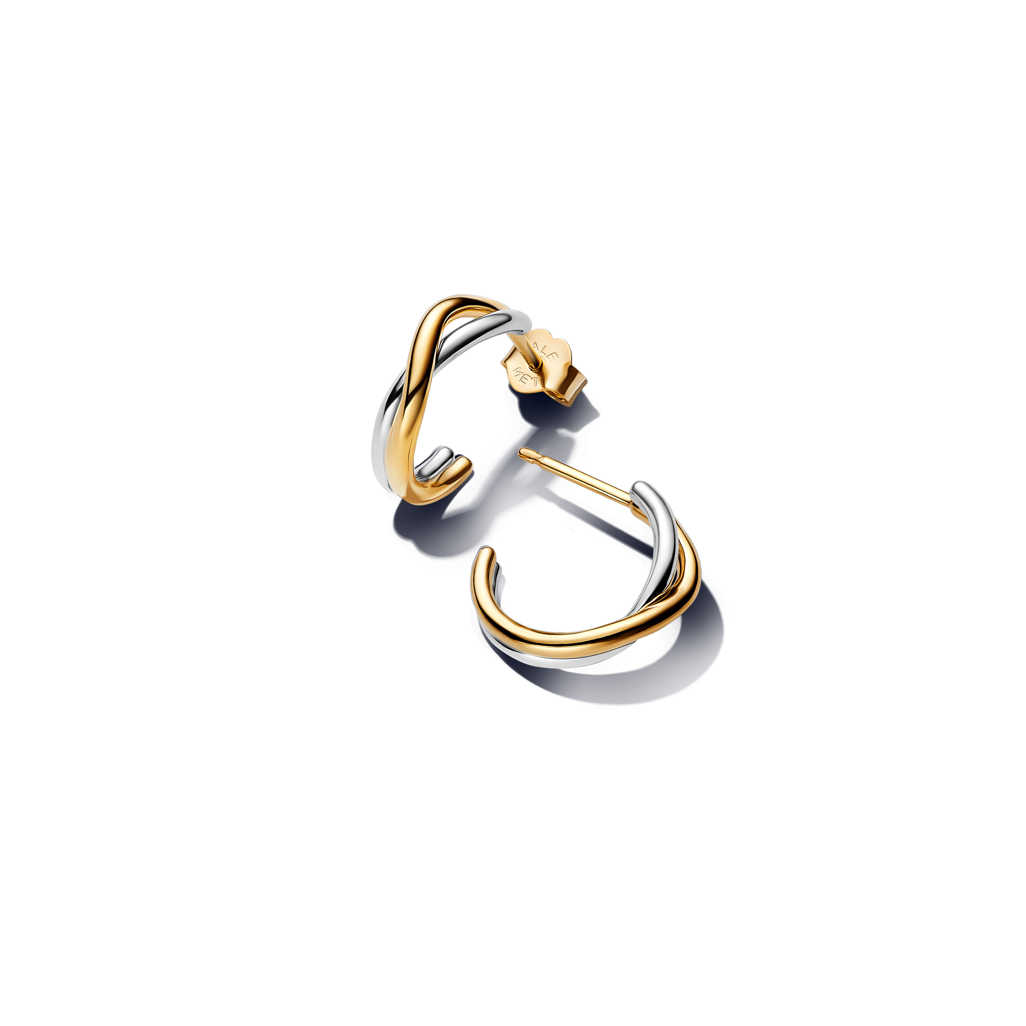 Organically shaped sterling silver and 14k gold-pl