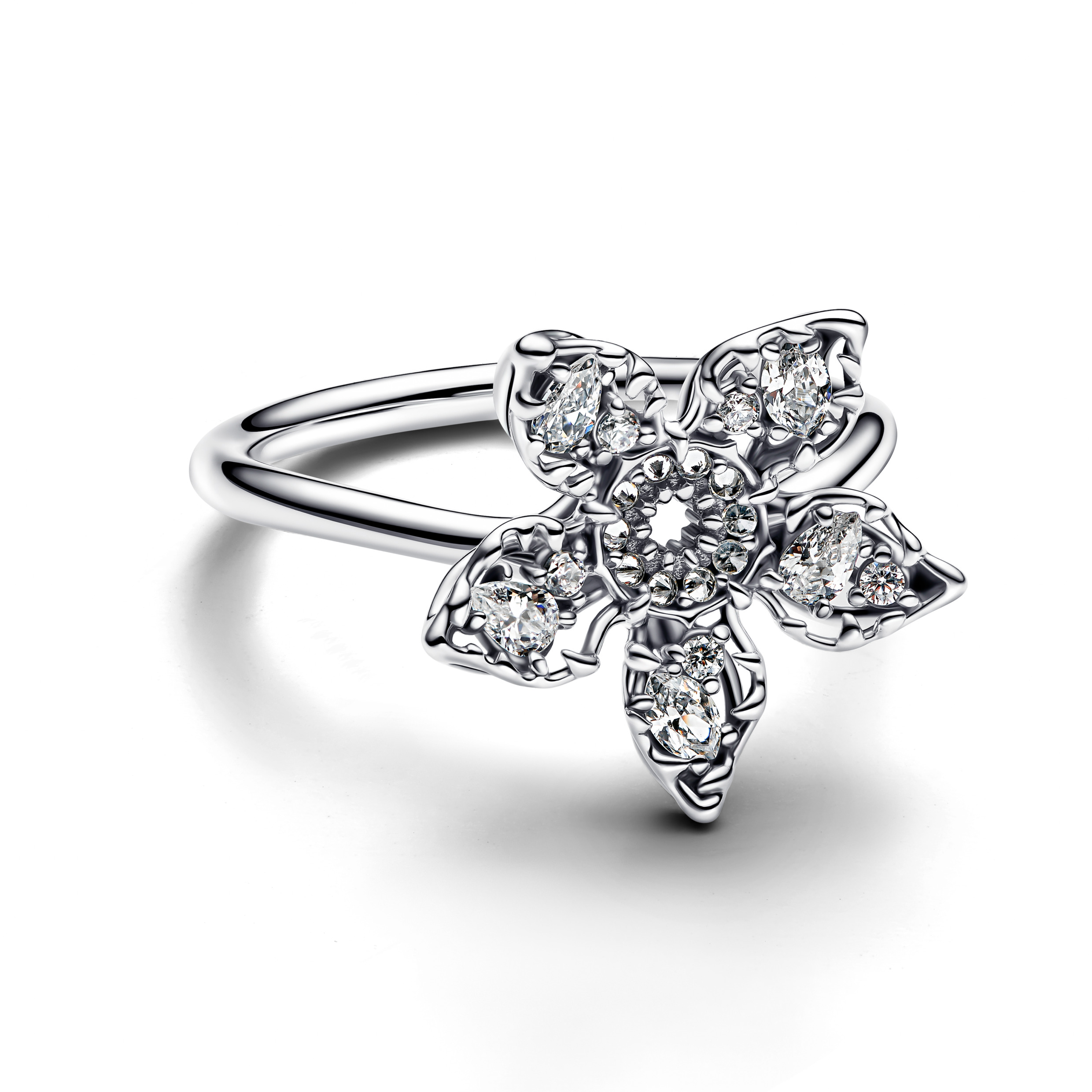 Stranger Things Demogorgon sterling silver ring with clear cubic zirconia/ 193578C01-56