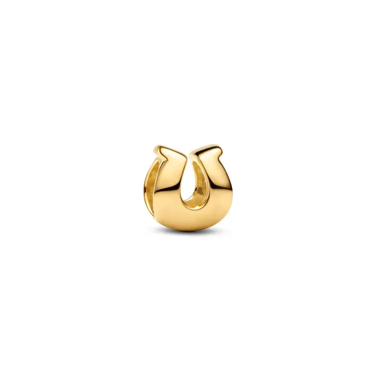 Horse shoe 14k gold-plated mini charm