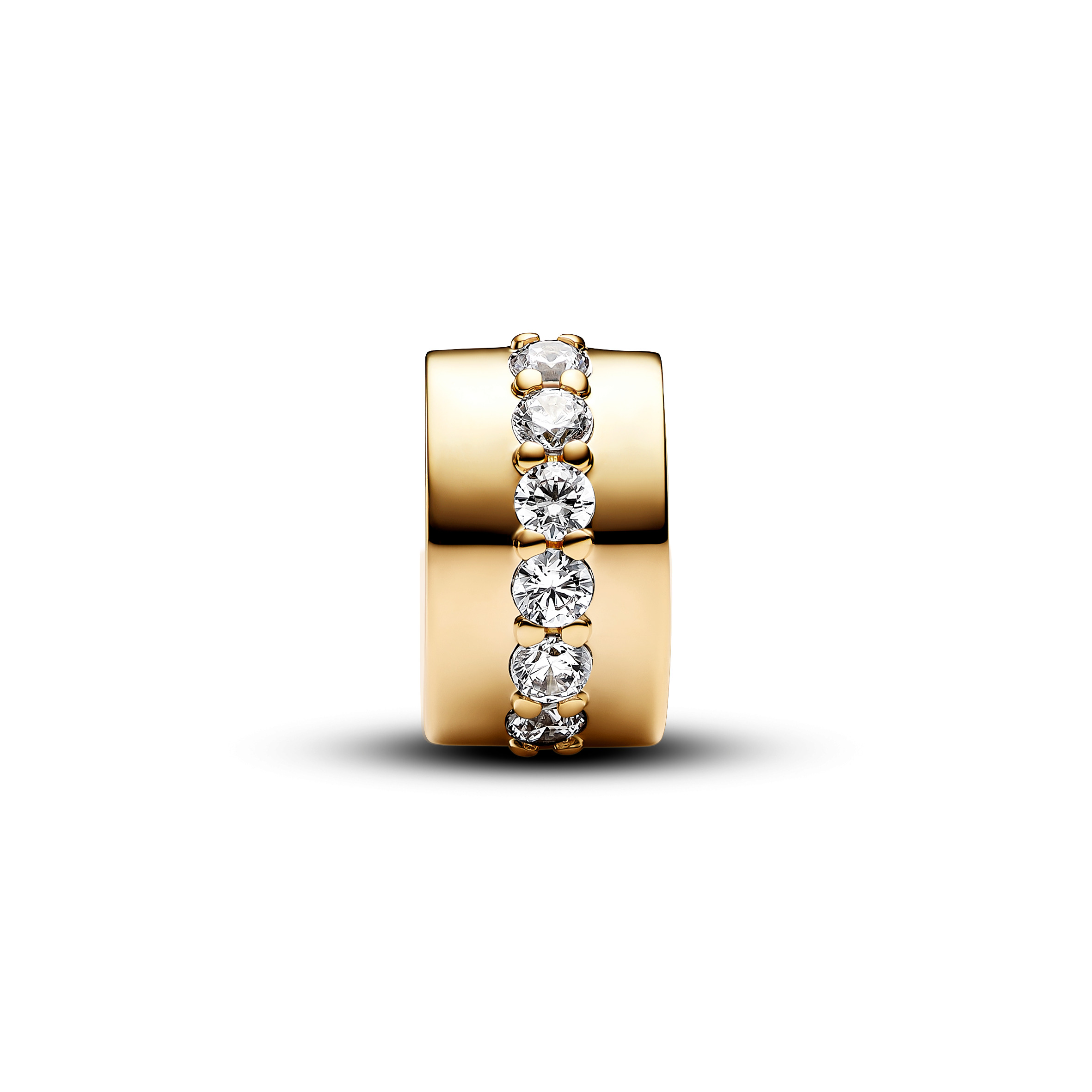 14k Gold-plated clip with clear cubic zirconia