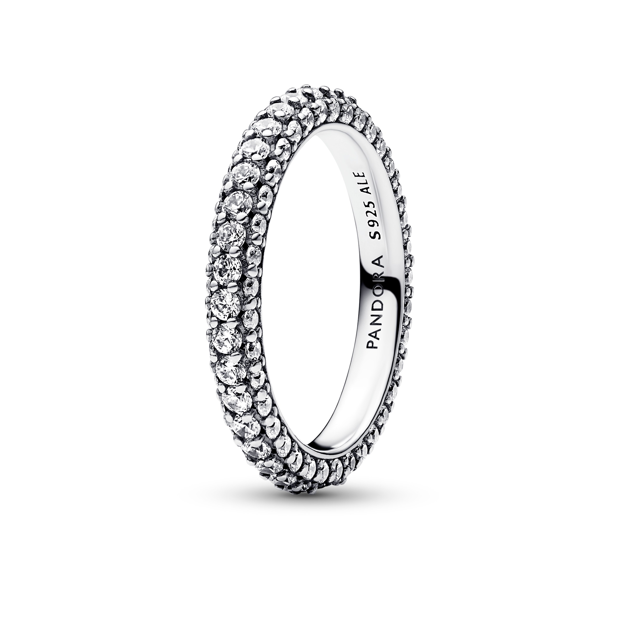 Sterling silver ring with clear cubic zirconia