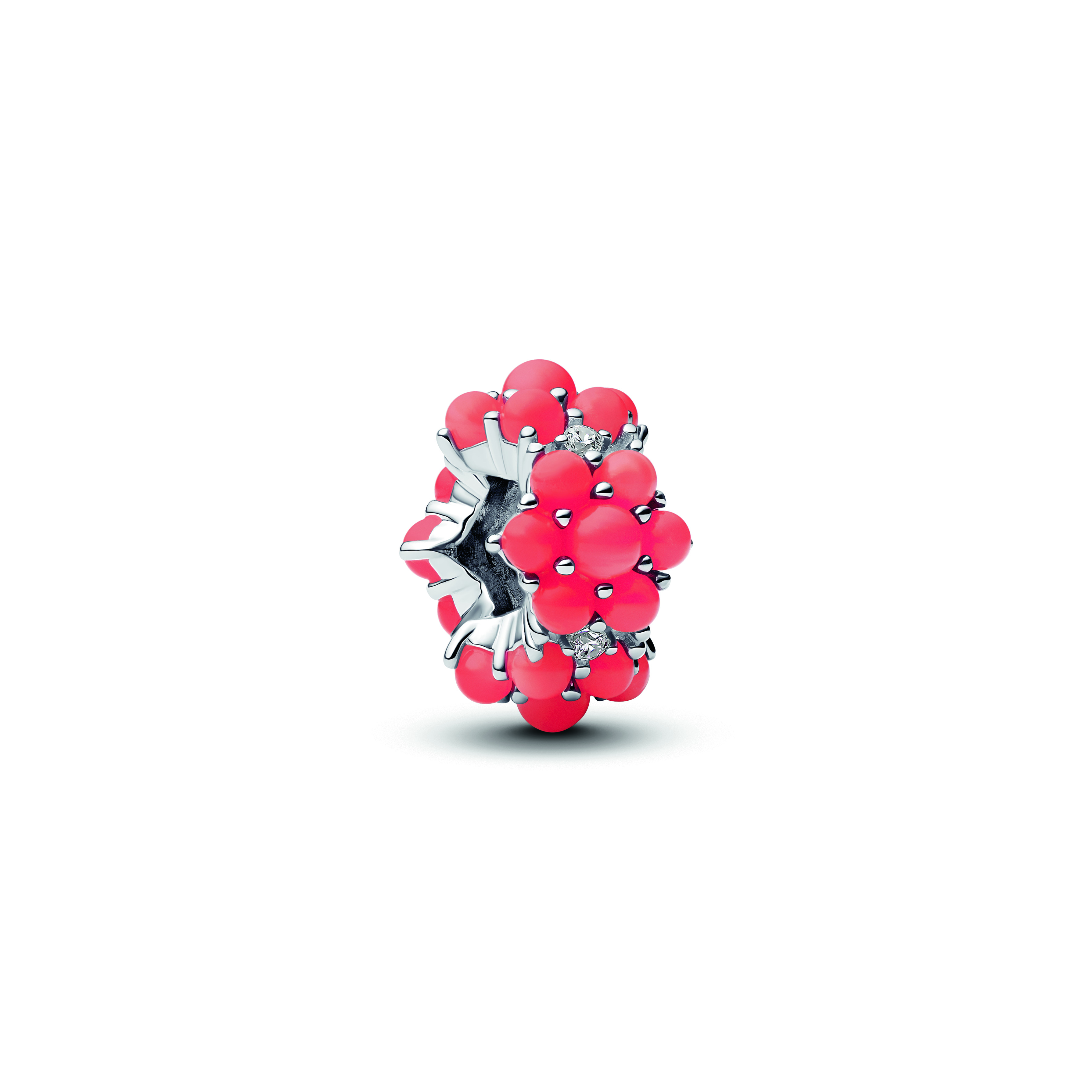 Sterling silver charm with clear cubic zirconia an
