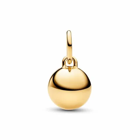 Openable mom ball 14k gold-plated dangle with clear cubic zirconia and black enamel / 764457C01