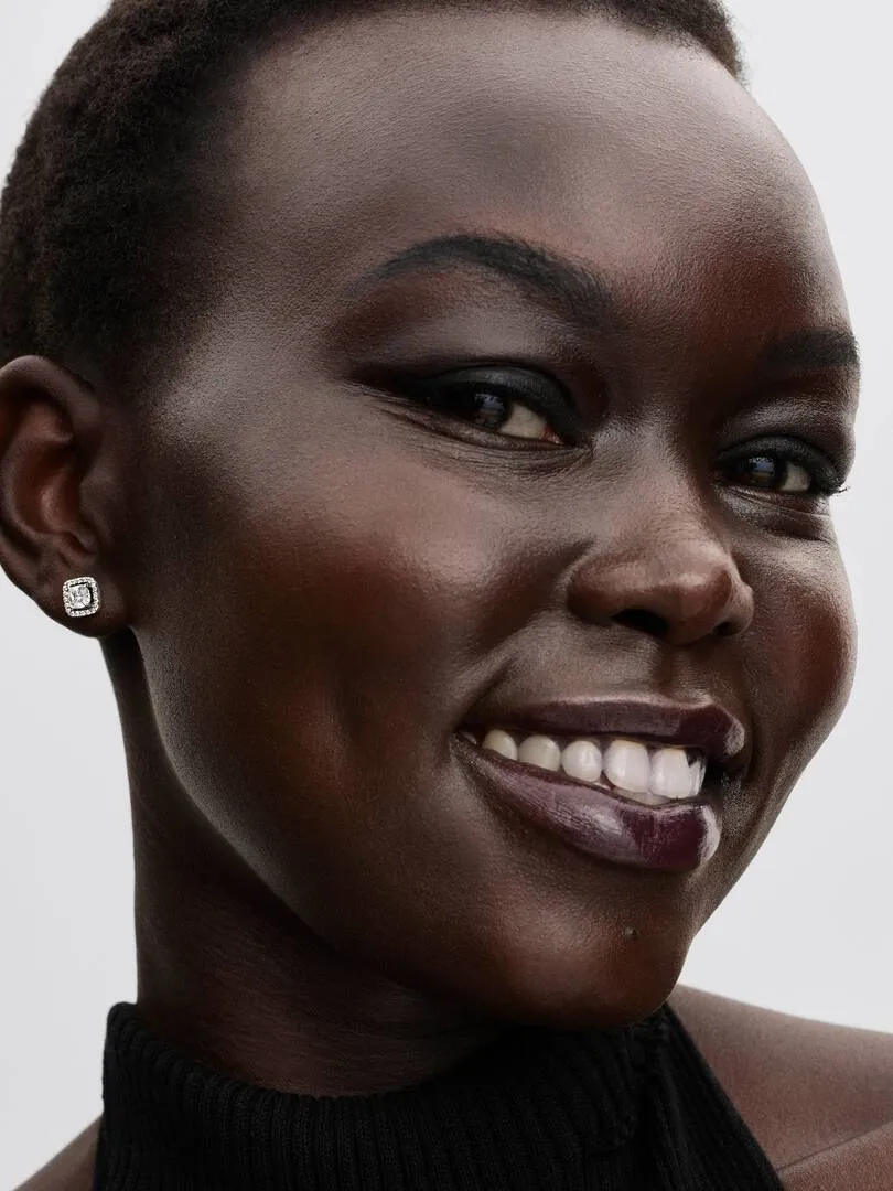 Sterling silver stud earrings with clear cubic zirconia/293551C02