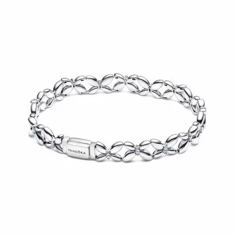 Butterfly sterling silver bracelet with clear cubi