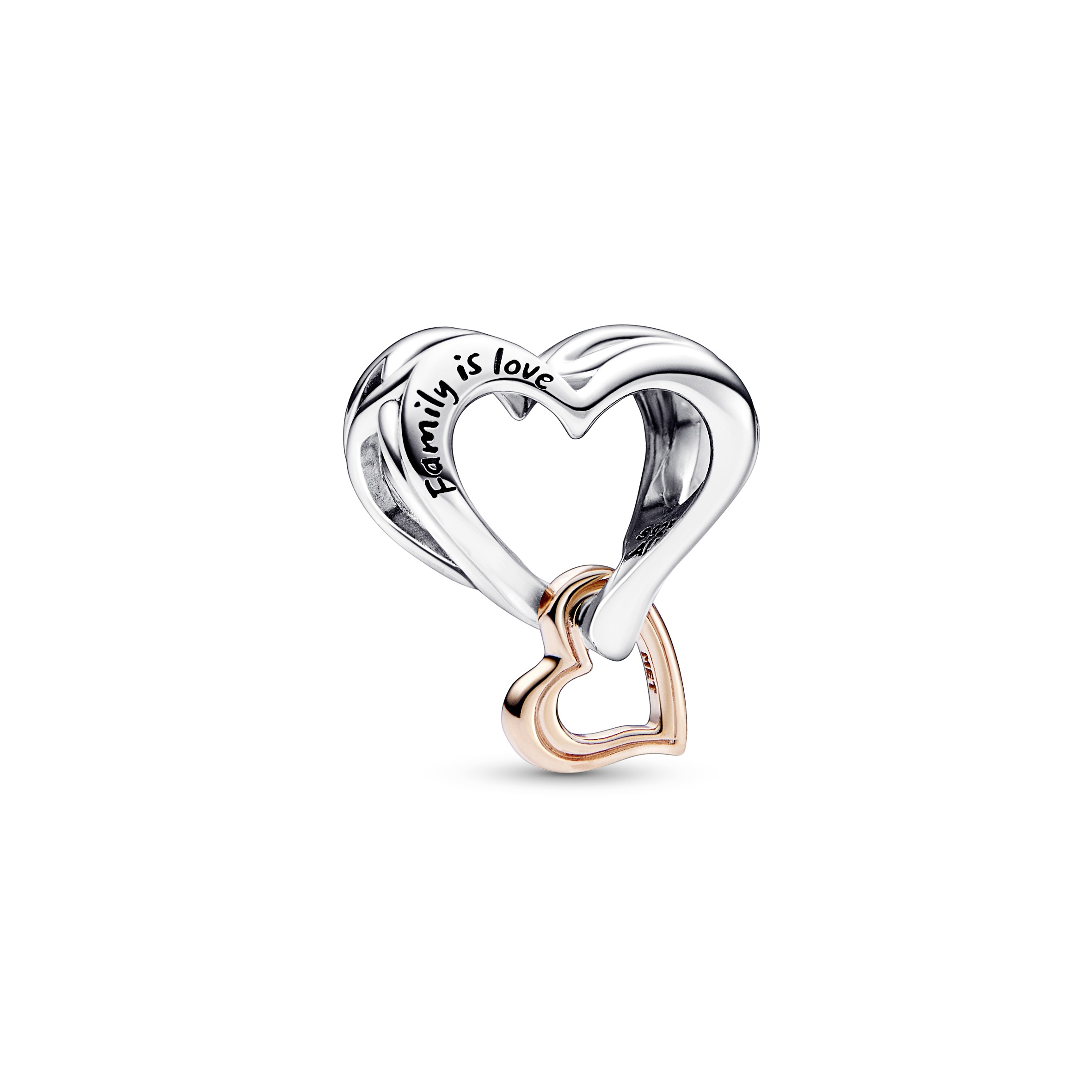 Openwork heart sterling silver and 14k gold-plated