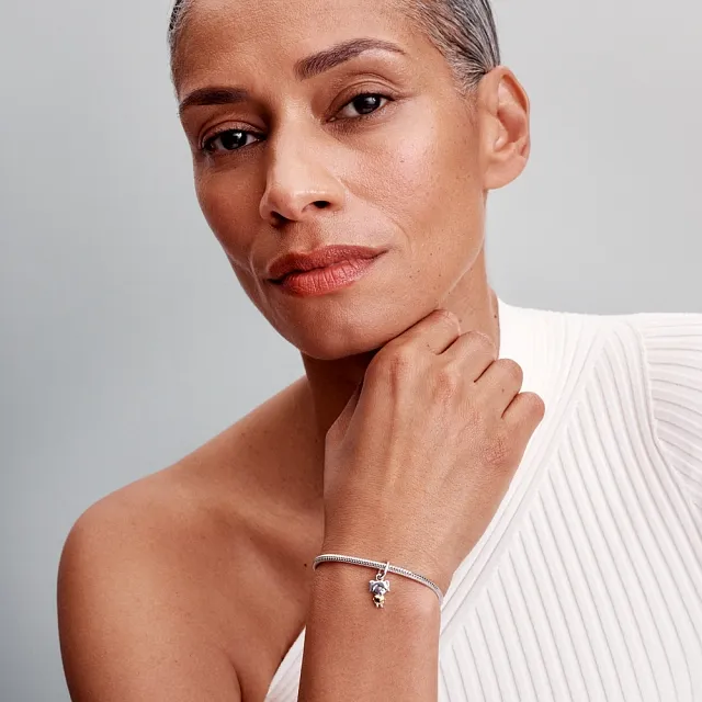 Girl sterling silver and 14k gold-plated dangle