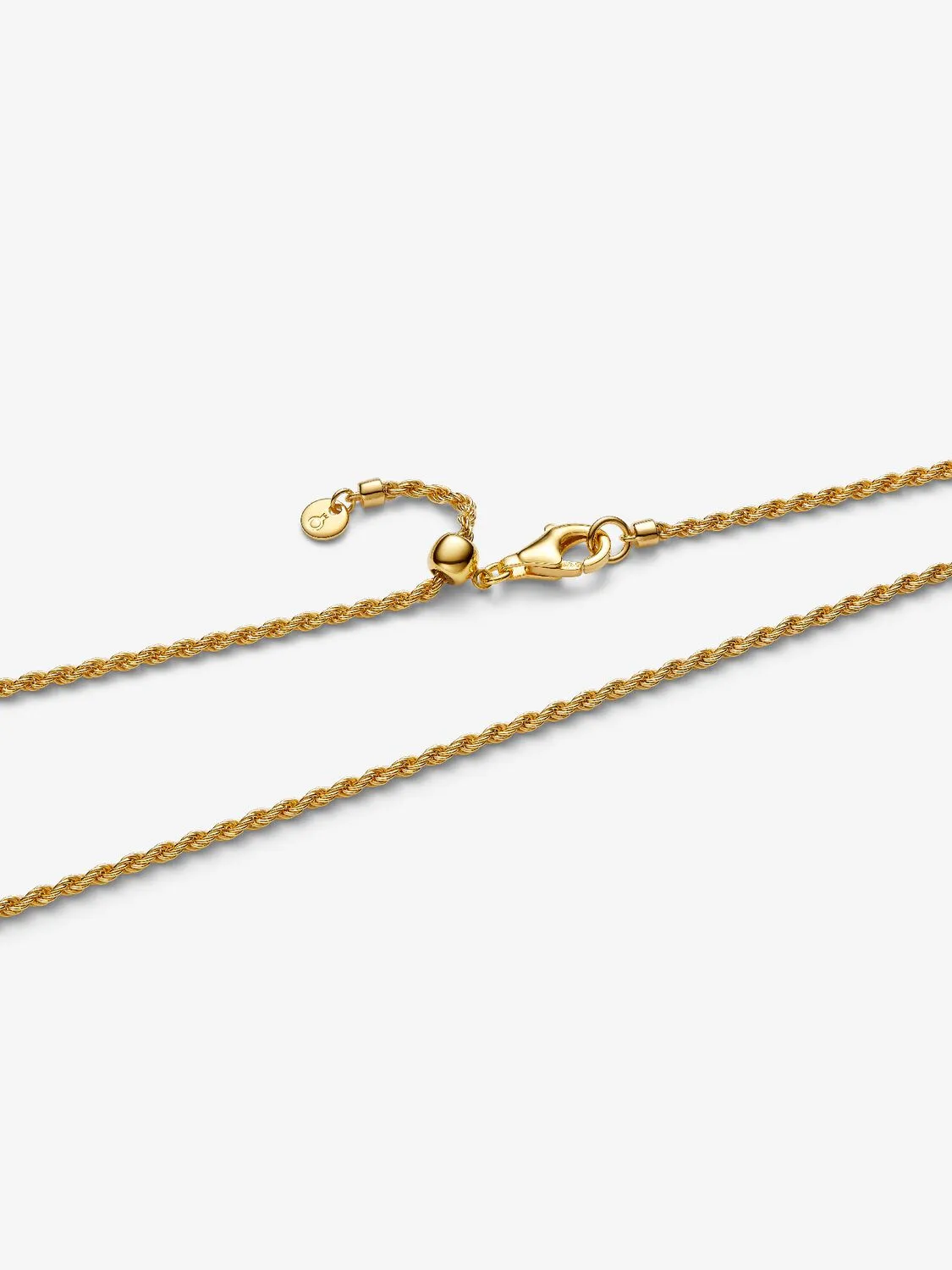 14k gold-plated rope chain necklace with sliding clasp/ 364687C00-70