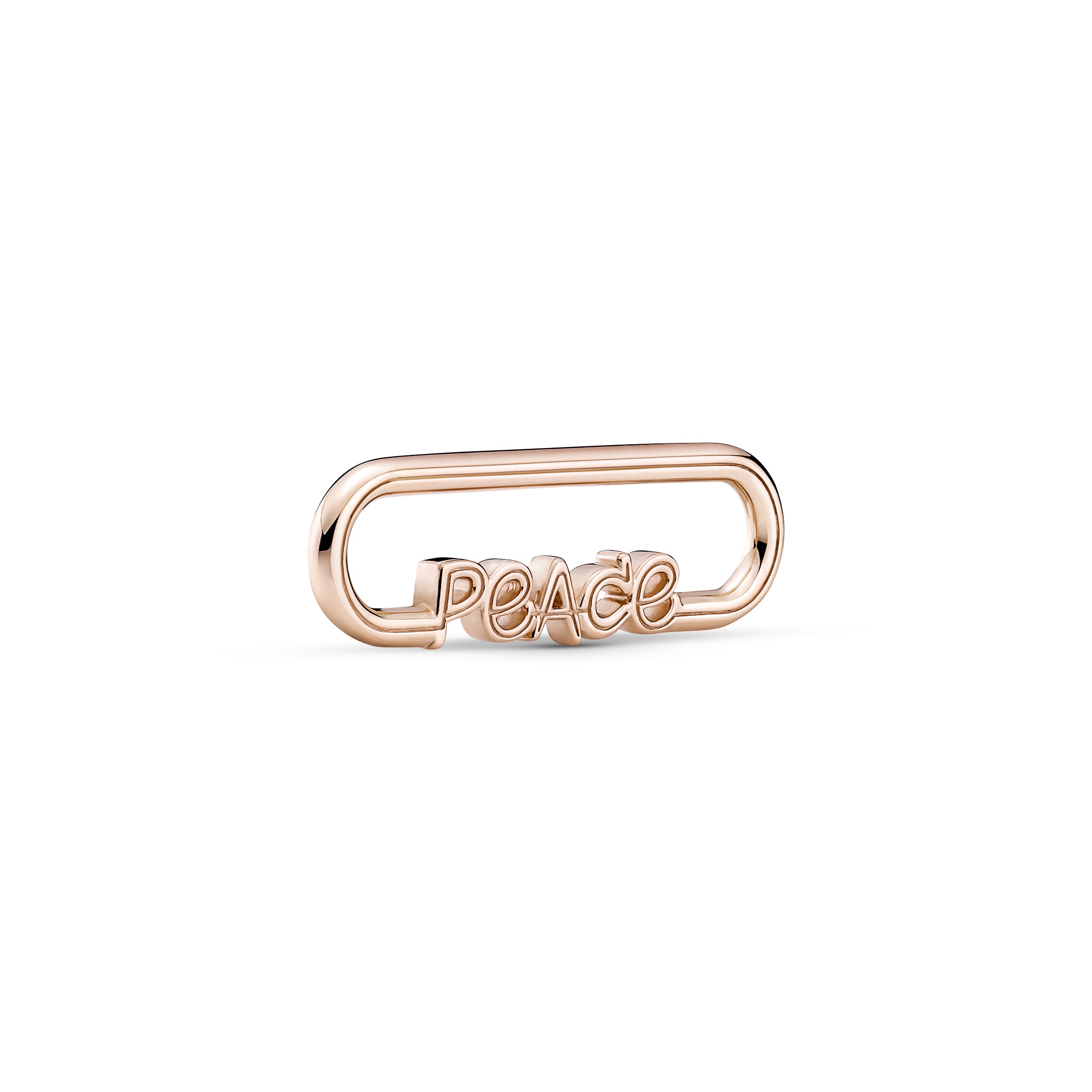 Peace script 14k rose gold-plated word link /789698C00