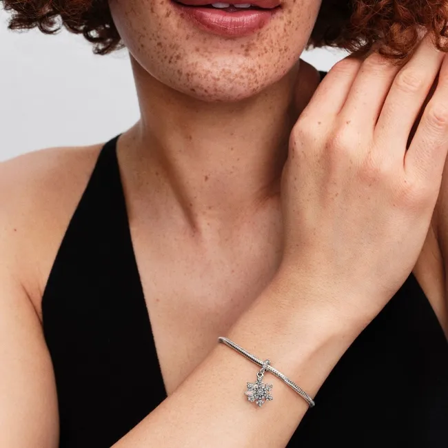 Snowflake and star sterling silver double dangle w