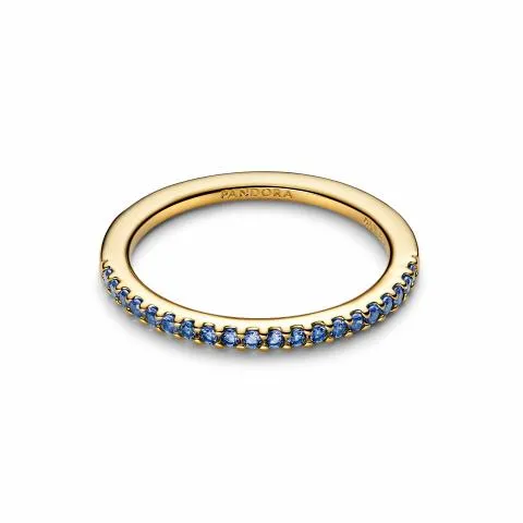 14k gold-plated ring with skylight blue crystal