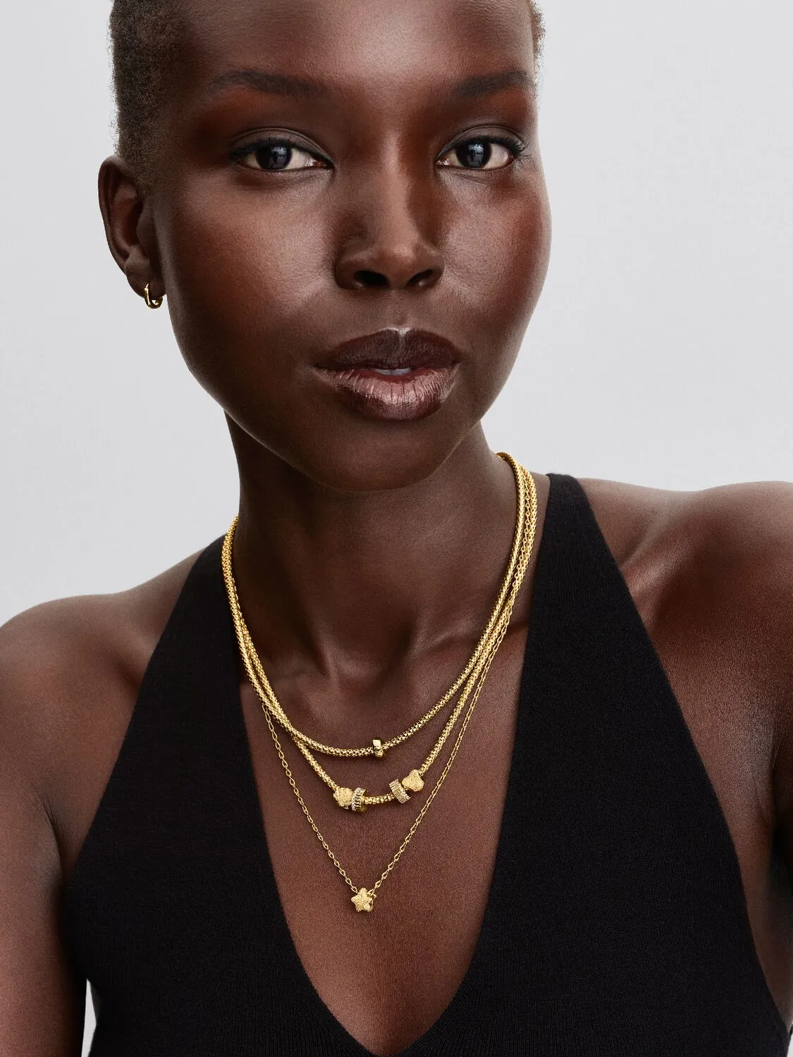 14k gold-plated clip with clear cubic zirconia and silicone grip / 764078C01