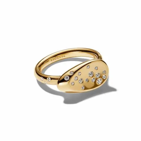 14k gold-plated ring with clear cubic zirconia/ 164707C01-52