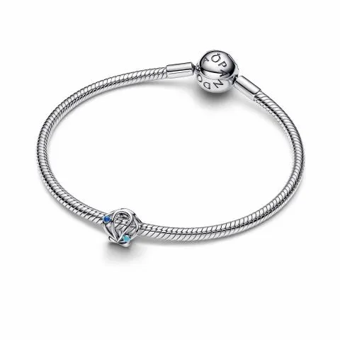 Openwork shell sterling silver charm with blue enamel/ 794695C01