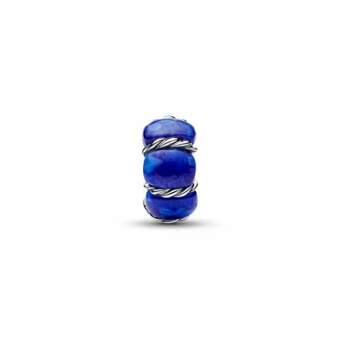 Maritime sterling silver spacer with imitation lapis lazuli/ 794693C01