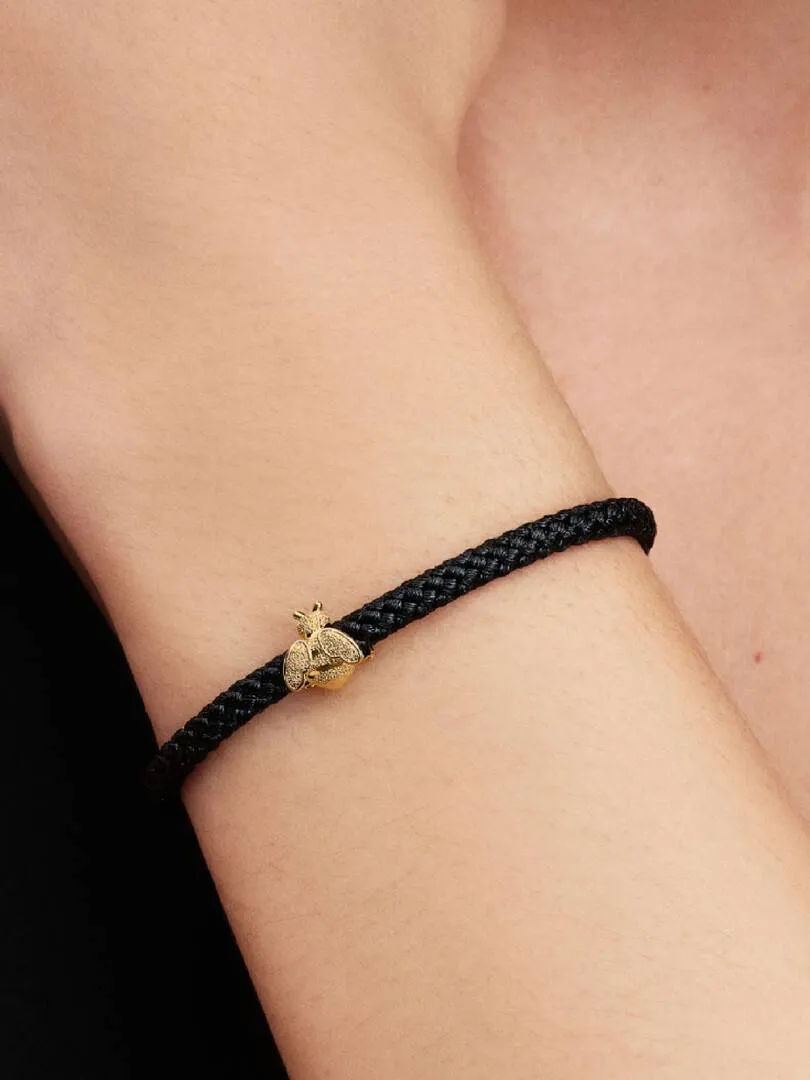 Textured bee 14k gold-plated mini charm