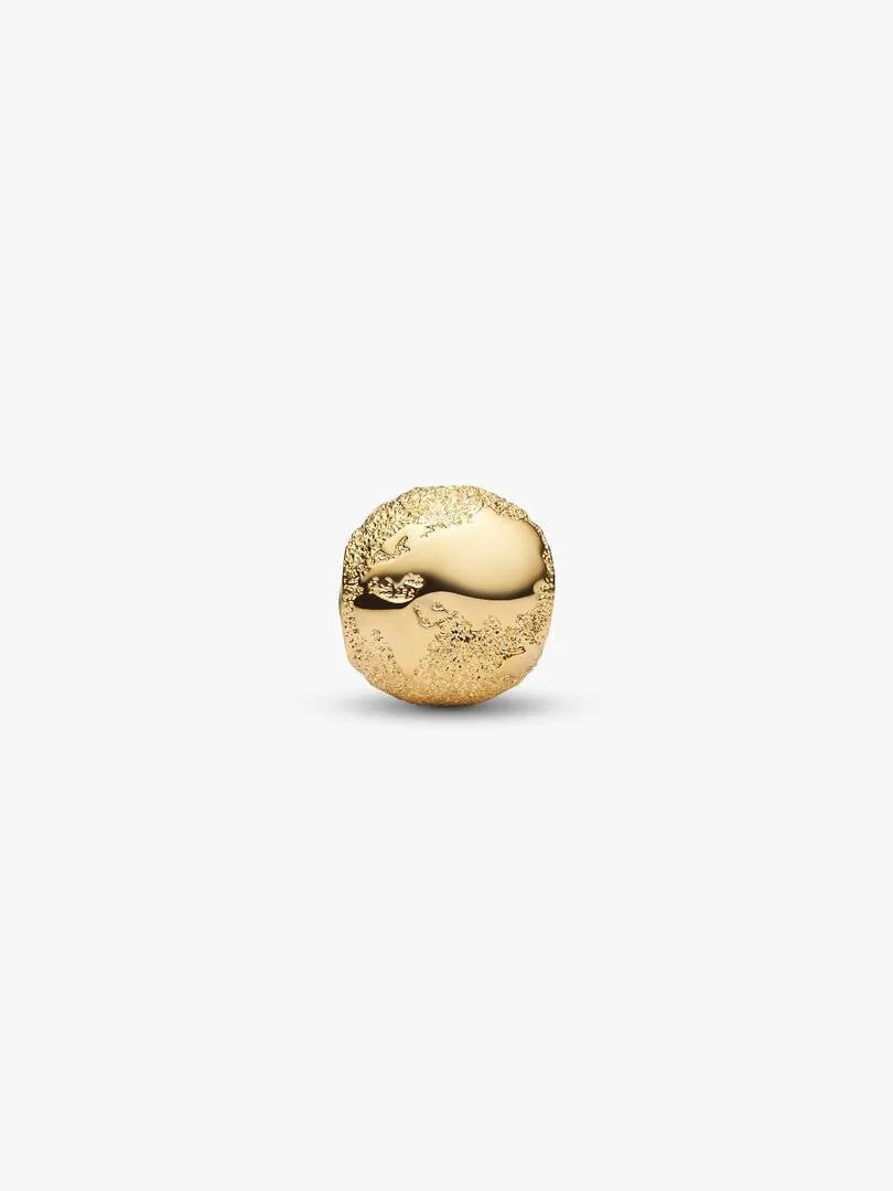 Textured globe 14k gold-plated mini charm/ 764529C00
