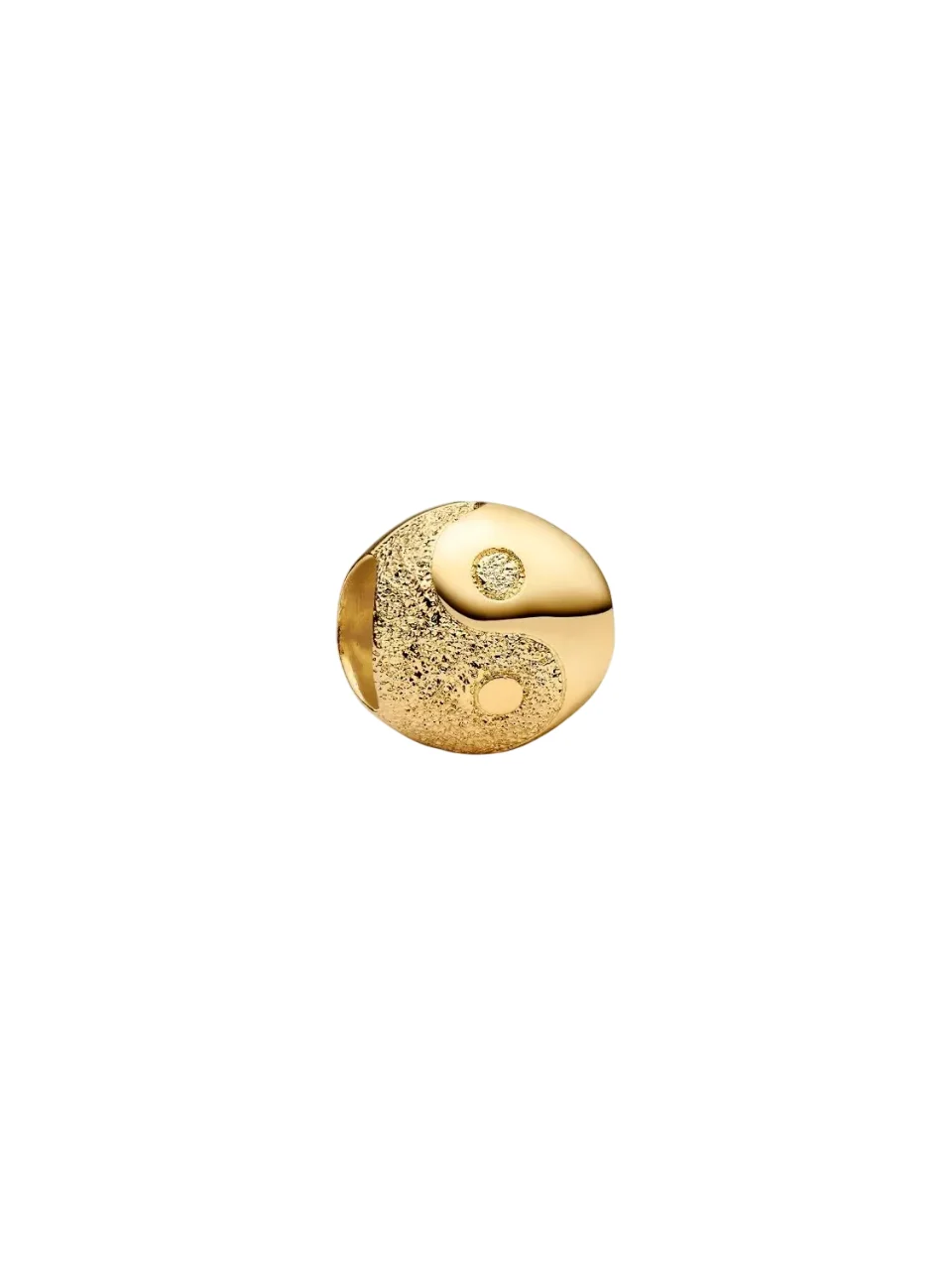 Textured yin and yang 14k gold-plated mini charm