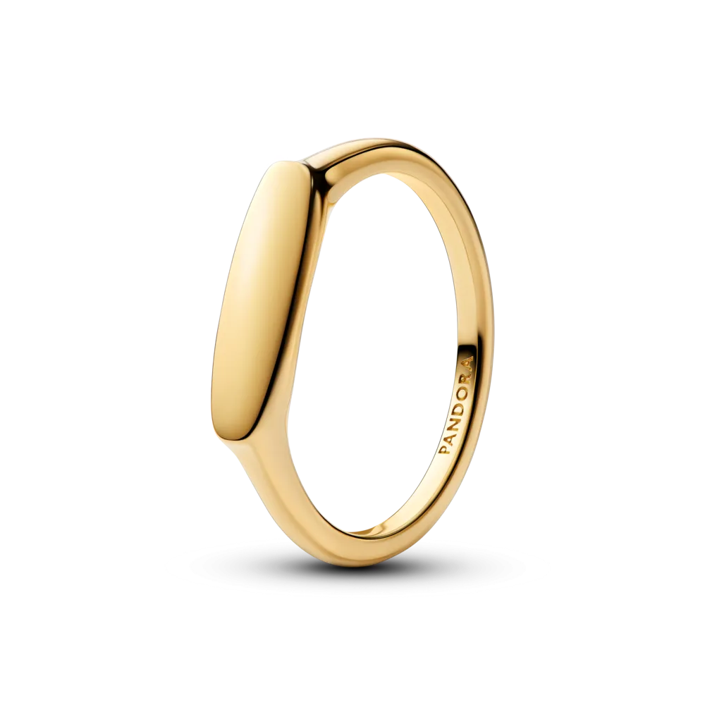 Engravable 14k gold-plated ring
